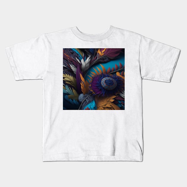 Kaleidoscope of feathers pattern Kids T-Shirt by likbatonboot